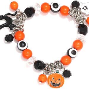 Halloween Bracelets Ghost Pumpkin Switch Charm Bracelets Gifts Stretch Beaded Br
